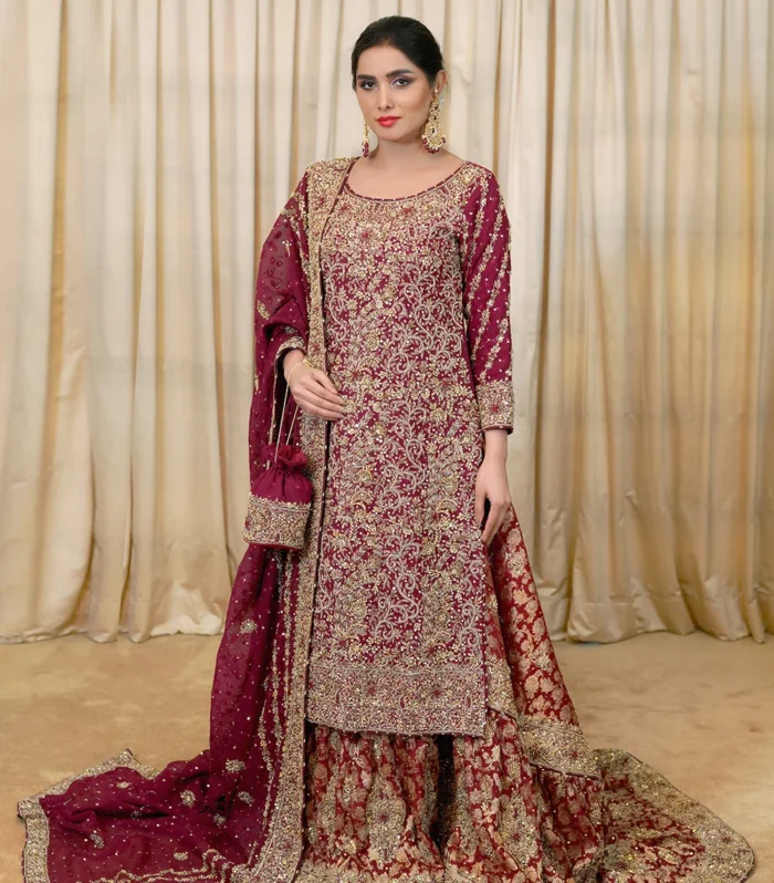 Bridal Red Farshi Sharara